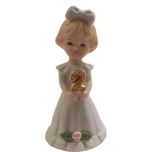Enesco 1981 Porcelain Growing Up Birthday Girl Figurine Age 2 Blonde